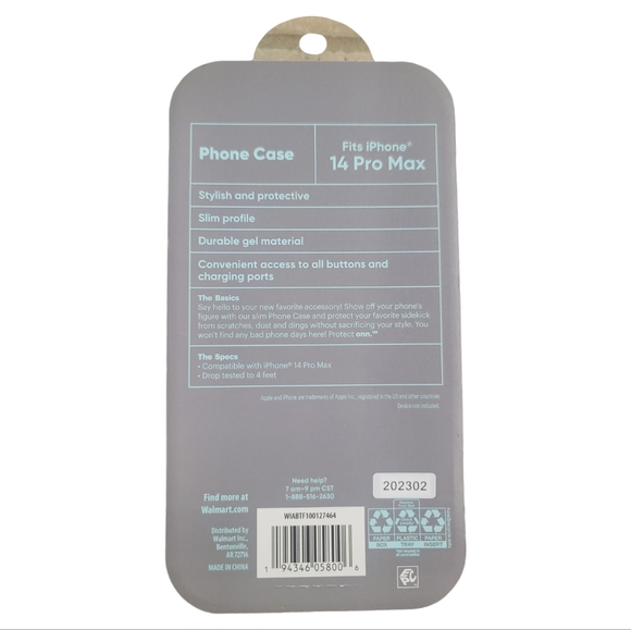 onn. Butterfly Phone Case for iPhone 14 Pro Max with 4' Drop Protection - Picture 2 of 8